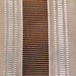 Shower Curtain 72" x 72" Fabric Hudson Stripe Beige Brown Light Blue With Liner